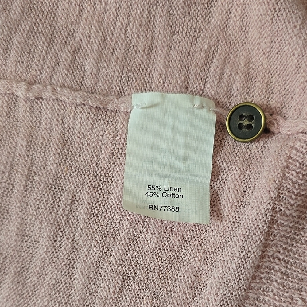 J Crew Pink Linen/Cotton Cardigan Sweater XS - Picture 6 of 8